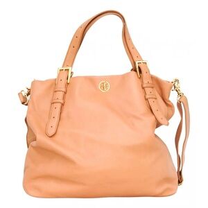 Tory Burch leather slouchy tote hobo crossbody bag top handle designer